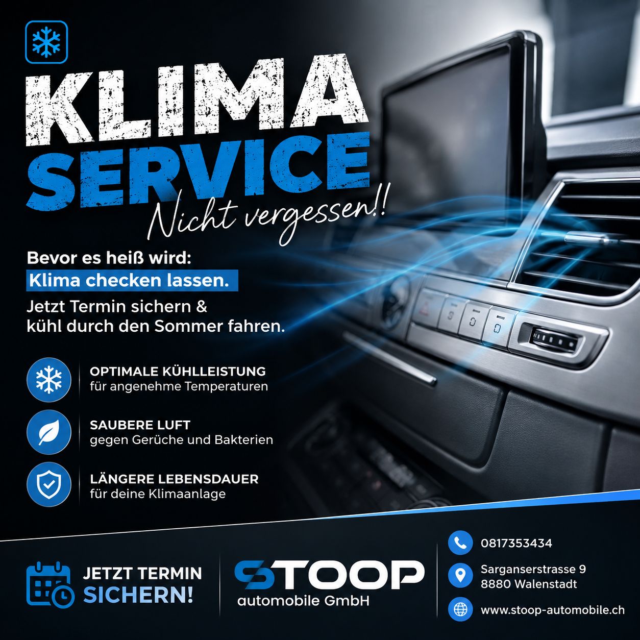 KLIMA SERVICE NICHT VERGESSEN!!